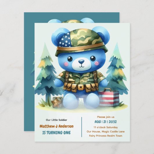 Little Soldier Wende ONE - US Boys 1. Geburtstag (Vorne/Hinten)