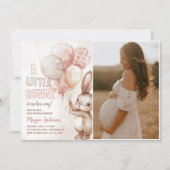 Little some Bunny Balloon Baby Girl Shower Foto Einladung (Vorderseite)