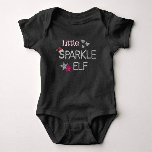 Little Sparkle Elf für Weihnachtskarosserieanzug Baby Strampler (Vorderseite)