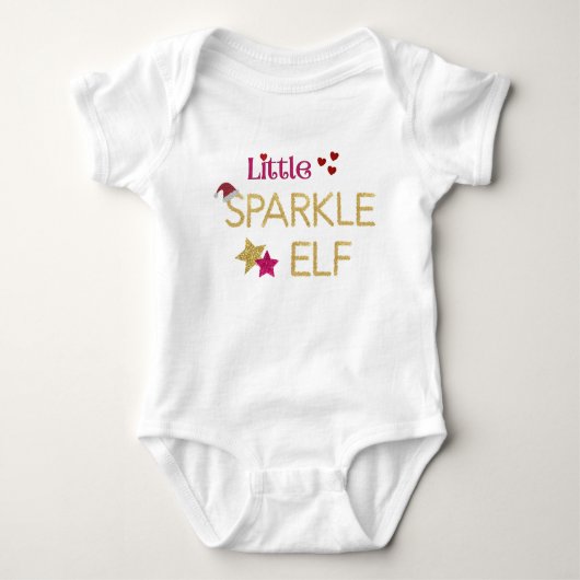 Little Sparkle Elf Weihnachtsspass Baby Strampler (Vorderseite)
