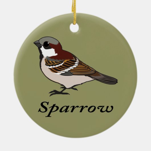 Little Sparrow Keramik Ornament (Hinten)