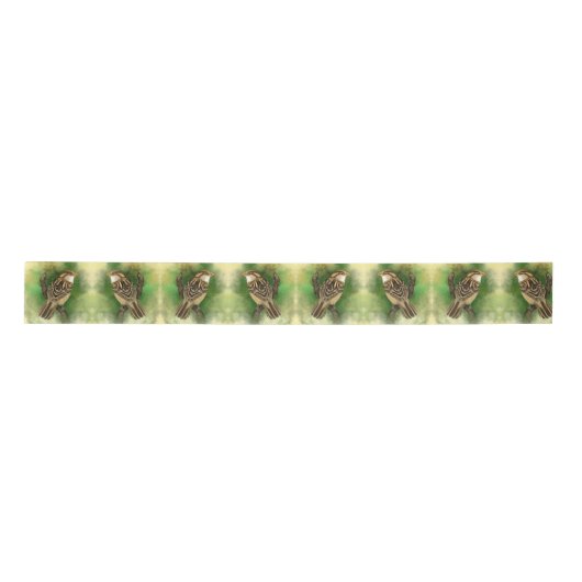 Little Sparrow Satin Ribbon Spring Birds Satinband (Vorderseite)