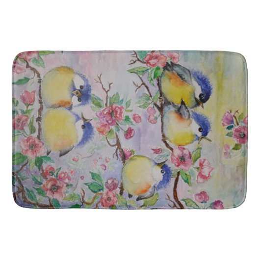 Little Sparrows Spring Join Painting Bath Mat Badematte (Vorderseite)