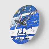 Little Speedster - Scooter Rider Runde Wanduhr (Winkel)