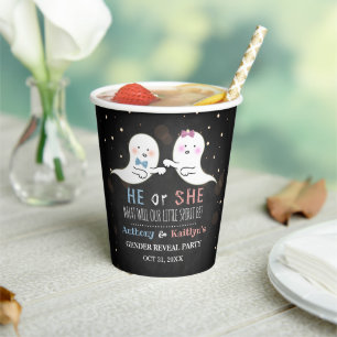 Little Spirit Halloween Ghosts Gender Reveal Party Pappbecher