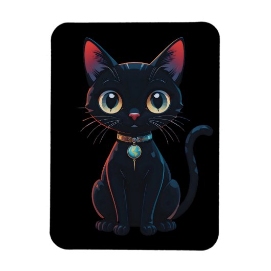 Little Spooky Black Cat Magnet (Vertikal)