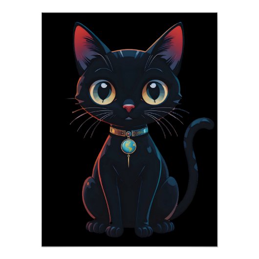 Little Spooky Black Cat Poster (Vorderseite)