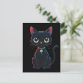 Little Spooky Black Cat Postkarte (Stehend Vorderseite)