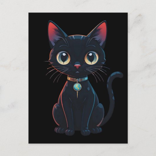 Little Spooky Black Cat Postkarte (Vorderseite)