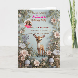 Little Spotted Deer Wald Geburtstagseinladung – Einladung