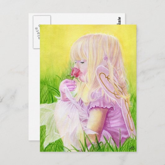 Little Spring Fairy Rose Postcard Postkarte (Vorne/Hinten)