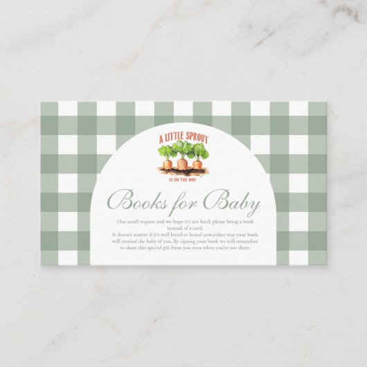 Little Sprout Baby Shower Books for Baby Begleitkarte (Vorderseite)