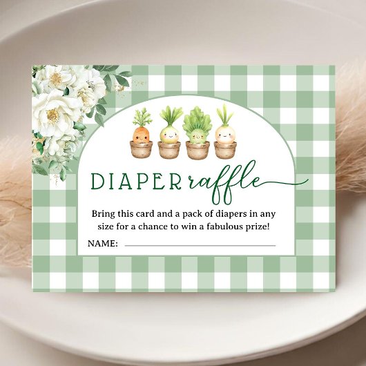 Little Sprout Baby Shower Diaper Raffle Begleitkarte