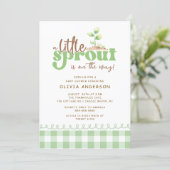 Little Sprout Baby Shower Invitation Einladung (Stehend Vorderseite)