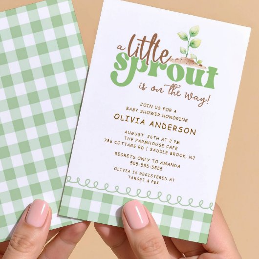Little Sprout Baby Shower Invitation Einladung