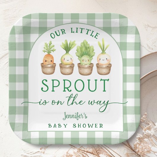 Little Sprout Baby Shower  Pappteller