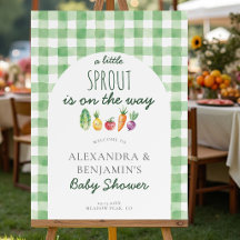 Little Sprout Cute Veggies Gingham Baby Shower