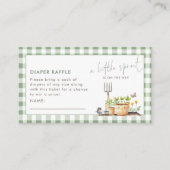 Little Sprout Diaper Raffle Gingham Baby Dusche Begleitkarte (Vorderseite)