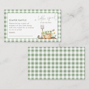 Little Sprout Diaper Raffle Gingham Baby Dusche Begleitkarte