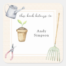 Little Sprout Dieses Buch gehört Quadratischer Aufkleber