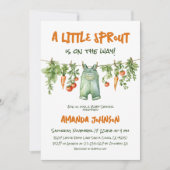 Little Sprout Garden Clothesline Baby Shower Einladung (Vorderseite)