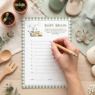 Little Sprout Gingham Baby Brain Shower Spielkarte Einladung