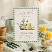 Little Sprout Green Gingham Garden Baby Shower Einladung