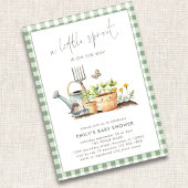 Little Sprout Green Gingham Garden Baby Shower Einladung