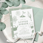 Little Sprout Hand-drawn Garden Baby Shower Einladung