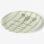 Little sprout is on the way stripped Baby Shower Pappteller (Schrägansicht)