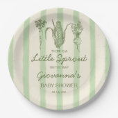 Little sprout is on the way stripped Baby Shower Pappteller (Vorderseite)