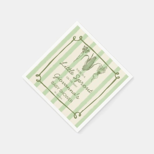 Little sprout is on the way stripped Baby Shower Serviette (Ecke)