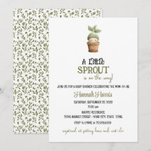 Little Sprout on the Way Baby Shower Invitation