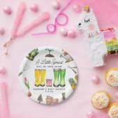 Little Sprout Pink Rain Boots Garden Baby Dusche Pappteller (Party)