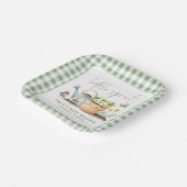 Little Sprout Sage Gingham Garden Baby Shower  Pappteller (Gewinkelt)