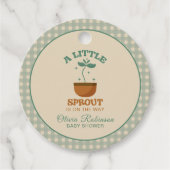 Little Sprouts Garden Party Babydusche Geschenkanhänger (Vorderseite)