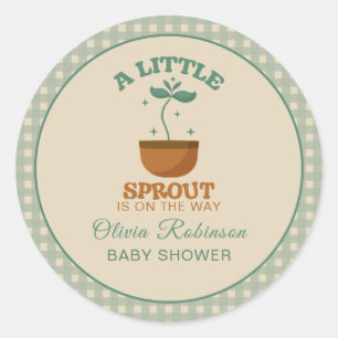 Little Sprouts Garden Party Babydusche Runder Aufkleber