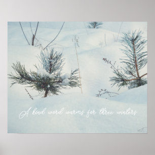 Little spruces under snow poster