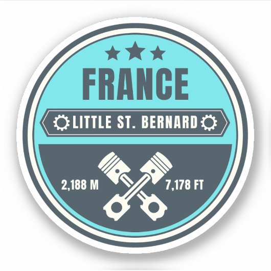 Little St Bernard Pass Französisch italy Alpenmoti Aufkleber (Vorderseite)