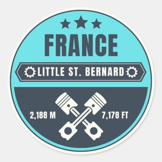 Little St Bernard Pass Französisch italy Alpenmoto Runder Aufkleber (Vorderseite)