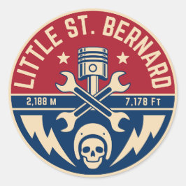 Little St Bernard Pass Französisch italy Alpenmoto Runder Aufkleber