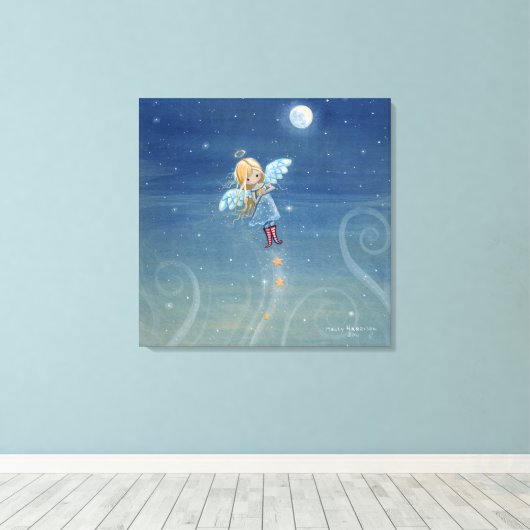 Little Star Angel Canvas Print Leinwanddruck (Insitu (Holzboden))