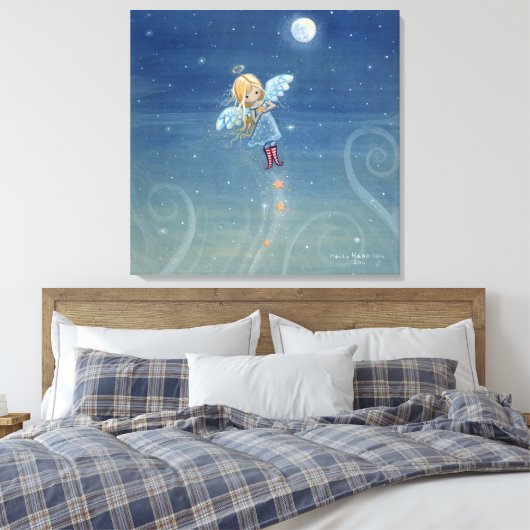 Little Star Angel Canvas Print Leinwanddruck (Insitu (Schlafzimmer))