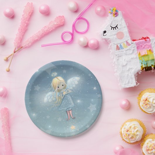 Little Star Angel Holiday Art Pappteller (Party)