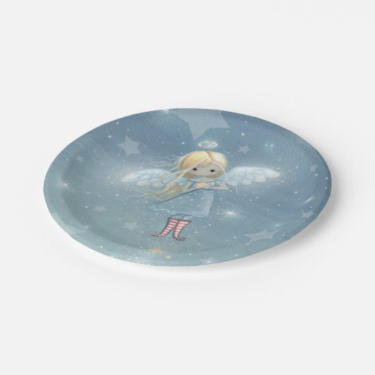 Little Star Angel Holiday Art Pappteller (Schrägansicht)