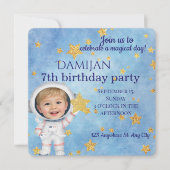 Little Star Astronaut Birthday Party Invitation Einladung (Vorderseite)