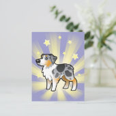 Little Star Australian Shepherd Postkarte (Stehend Vorderseite)