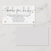 Little Star Baby Shower Books für Baby Grau Gold Begleitkarte (Vorne/Hinten)
