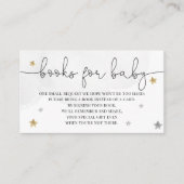 Little Star Baby Shower Books für Baby Grau Gold Begleitkarte (Vorderseite)