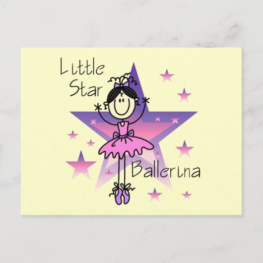 Little Star Ballerina-Black Hair Postkarte (Vorderseite)